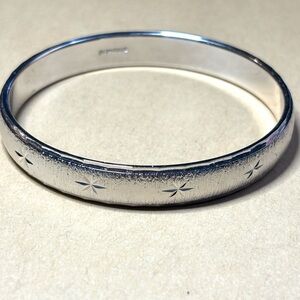 Monet Silver Star-Engraved Bracelet